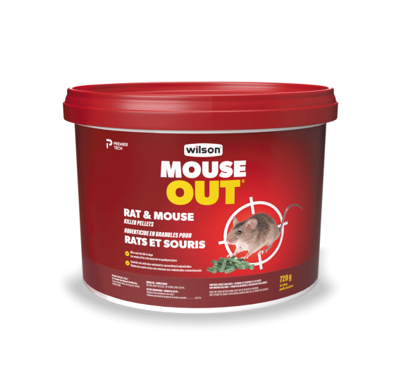 Wilson MOUSE OUT Rat & Mouse Killer Pellets kill mice and rats through dehydration