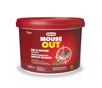 Le rodenticide en granules pour rats et souris MOUSE OUT de Wilson tue les souris et les rats part déshydratation