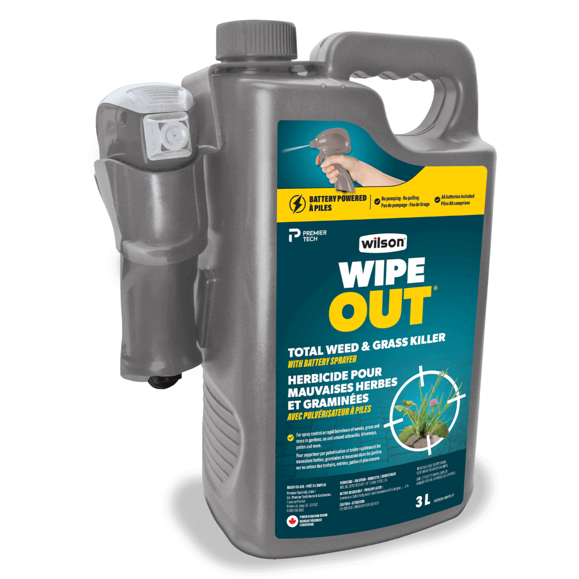 WIPE OUT Total Weed & Grass Killer with Battery Sprayer